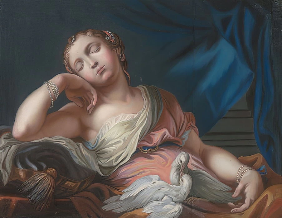  347-Venere addormentata con due piccioni che vagano-Städel Museum 